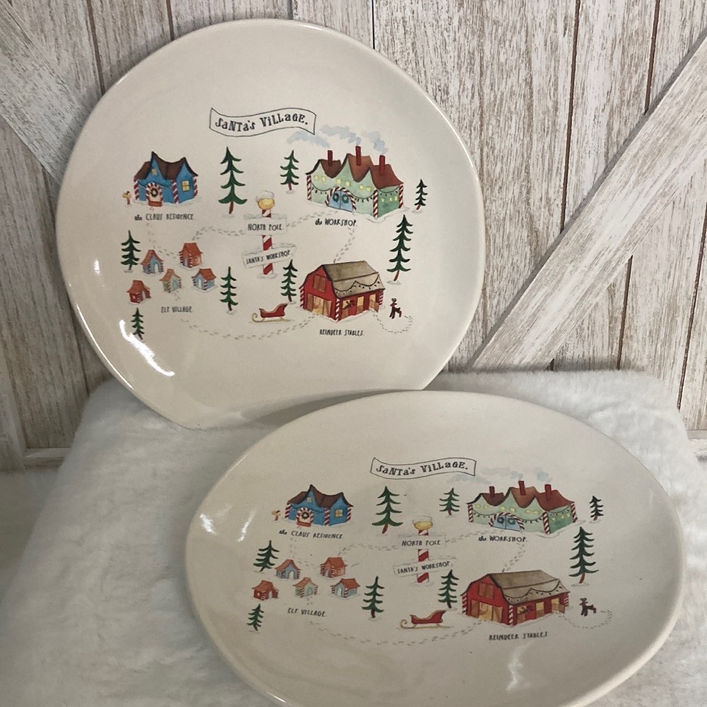 Rae Dunn Santa’s Village Dinner Plates